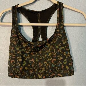 Athleta Black Print Contender Sports Bra